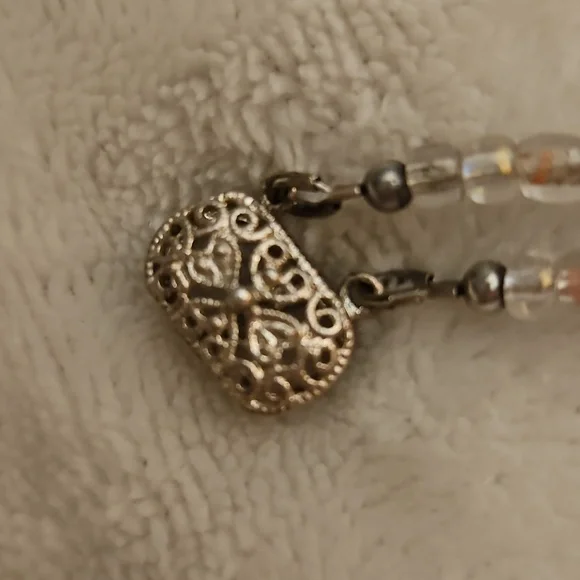 Vtg BEST 1980s Glass Beaded Round Pendant Witchy Necklace - Picture 13 of 13